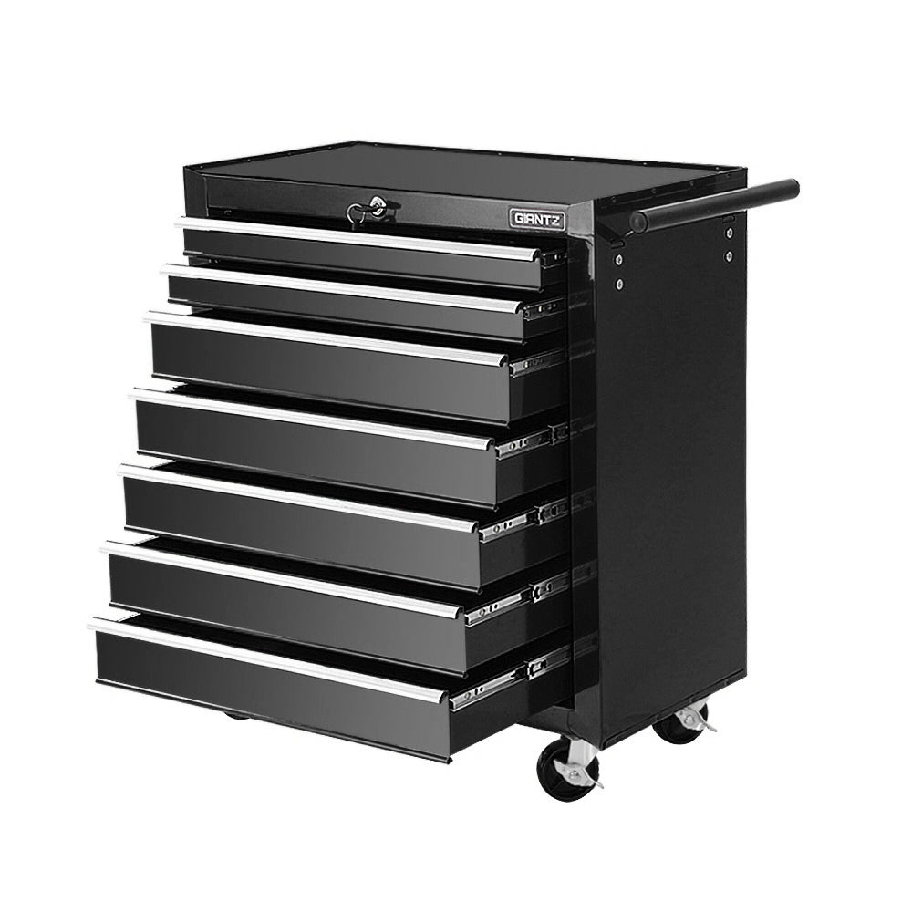Giantz 7-Drawer Tool Trolley Cabinet Black