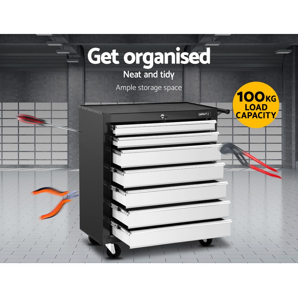 Giantz 7-Drawer Tool Trolley Cabinet Chest Grey