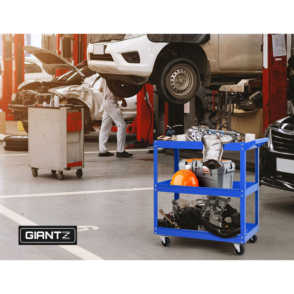 Giantz 3-Tier Tool Cart Trolley Blue Workshop Garage Storage