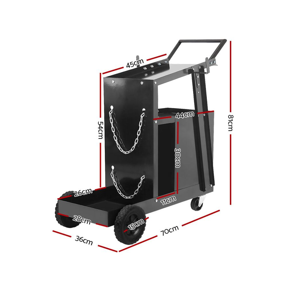 Giantz Welding Trolley Cart 4 Drawer Black MIG TIG ARC Plasma Cutter
