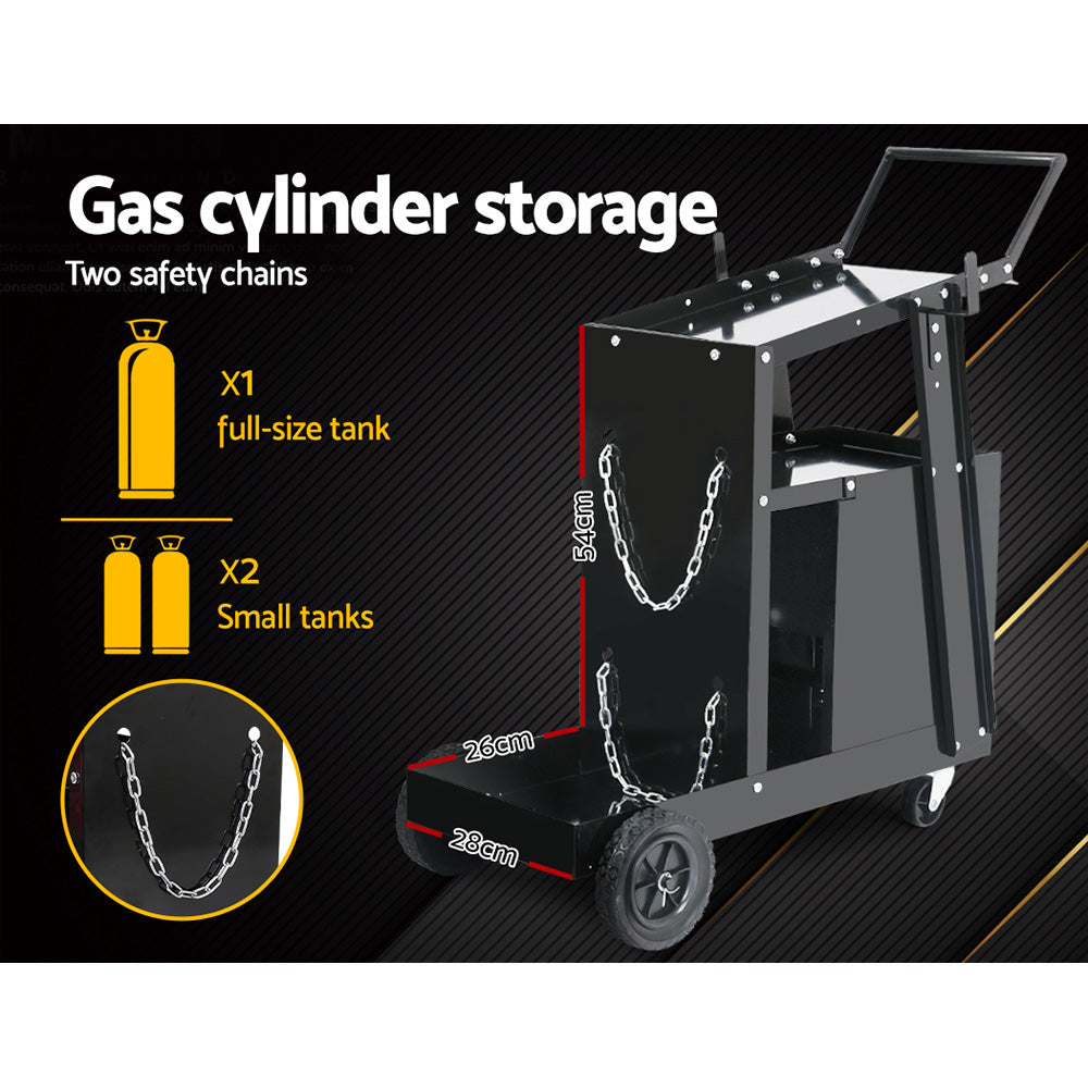Giantz Welding Trolley Cart 4 Drawer Black MIG TIG ARC Plasma Cutter