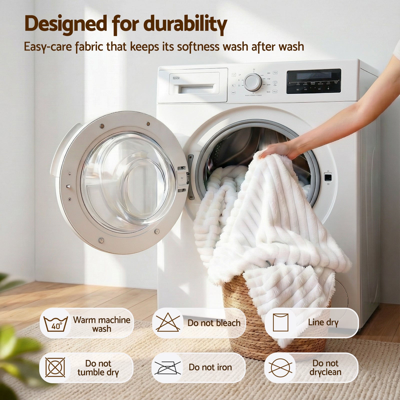 Giselle 127x152cm Throw Blanket Fleece Soft Lightweight Cozy Sofa Couch Bed Throw