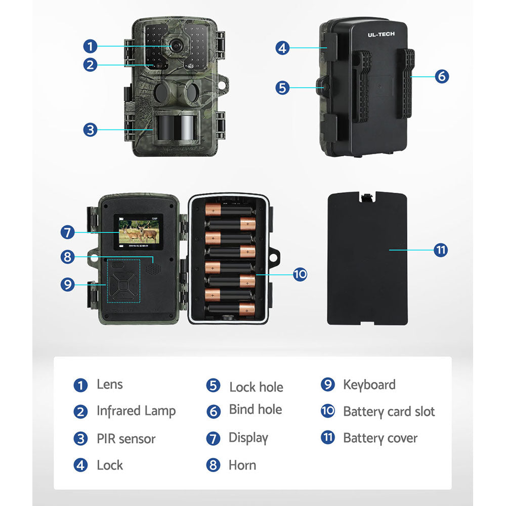 UL-tech 4K 16MP Trail Camera Night Vision Camouflage