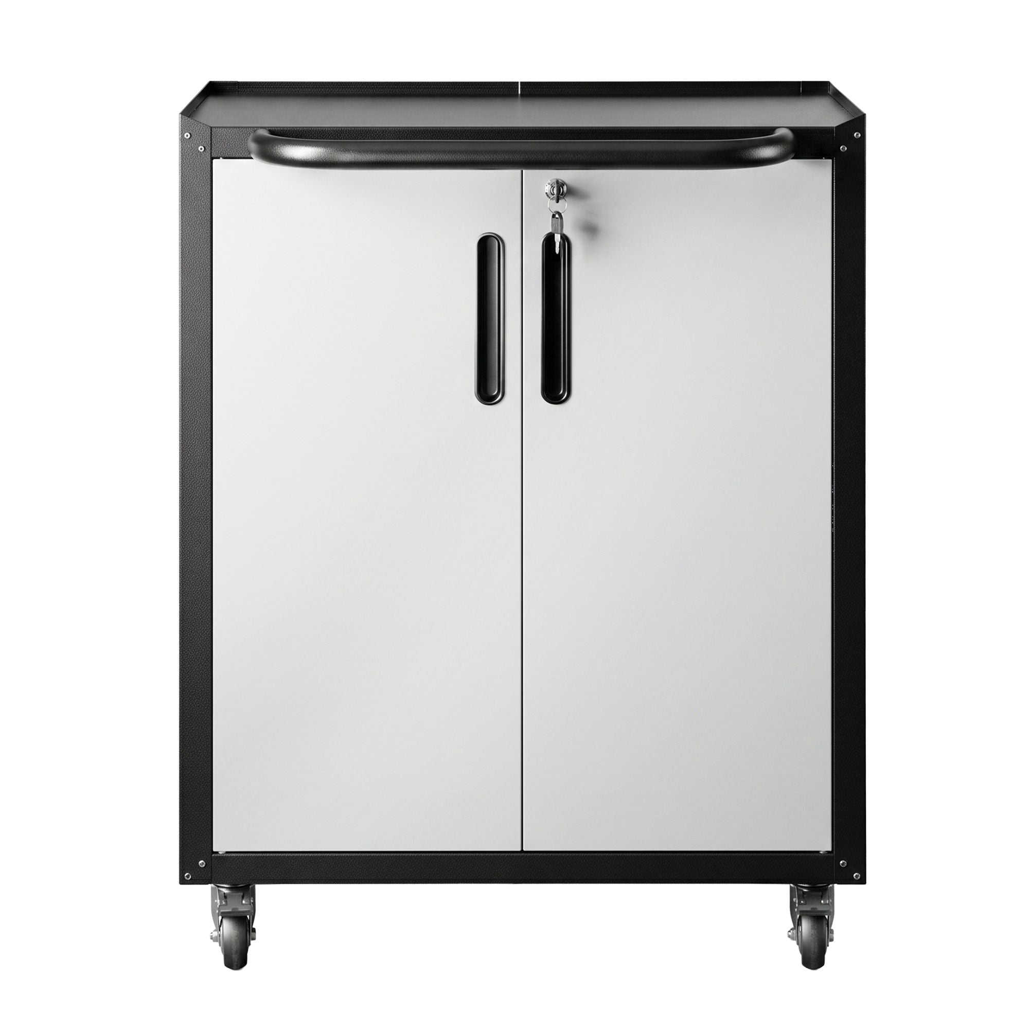 Giantz Rolling Tool Cabinet Heavy-Duty Storage Cabinet Adjustable Shelf Black and Grey