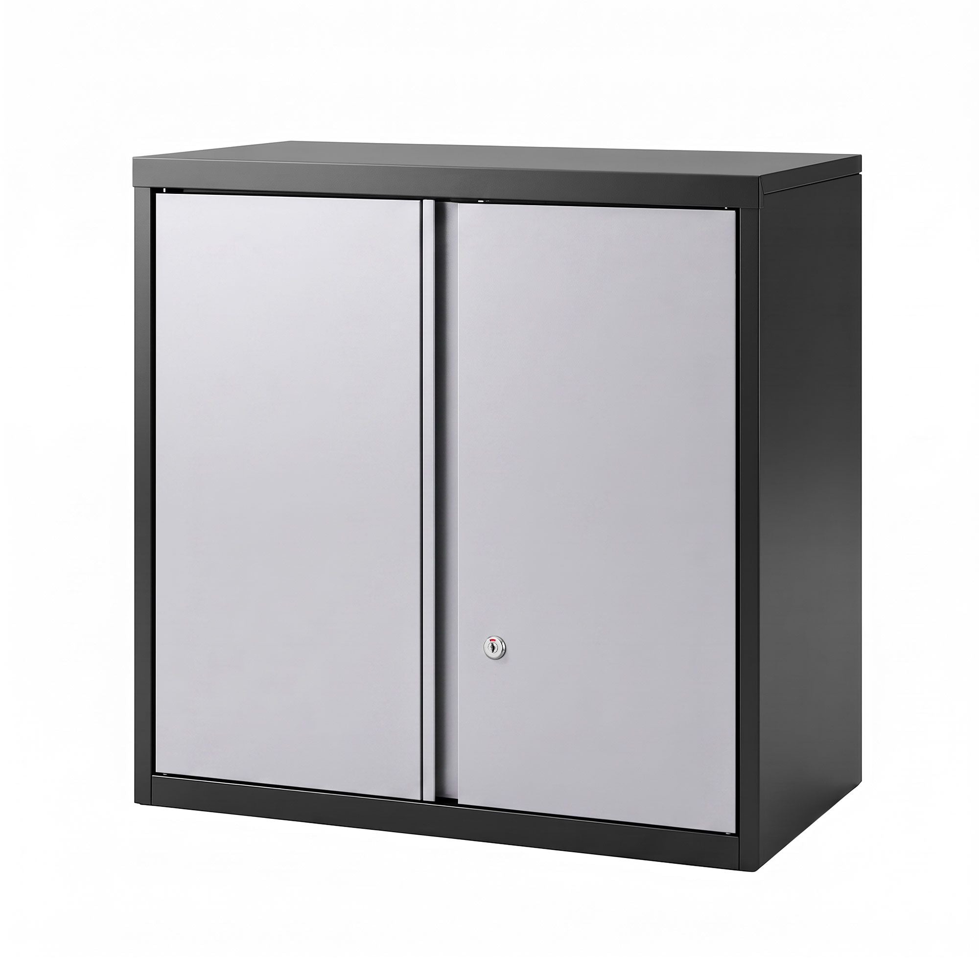 Giantz Steel Tool Cabinet Wall Mount Adjustable Shelf Garage Storage Lockable Black Grey