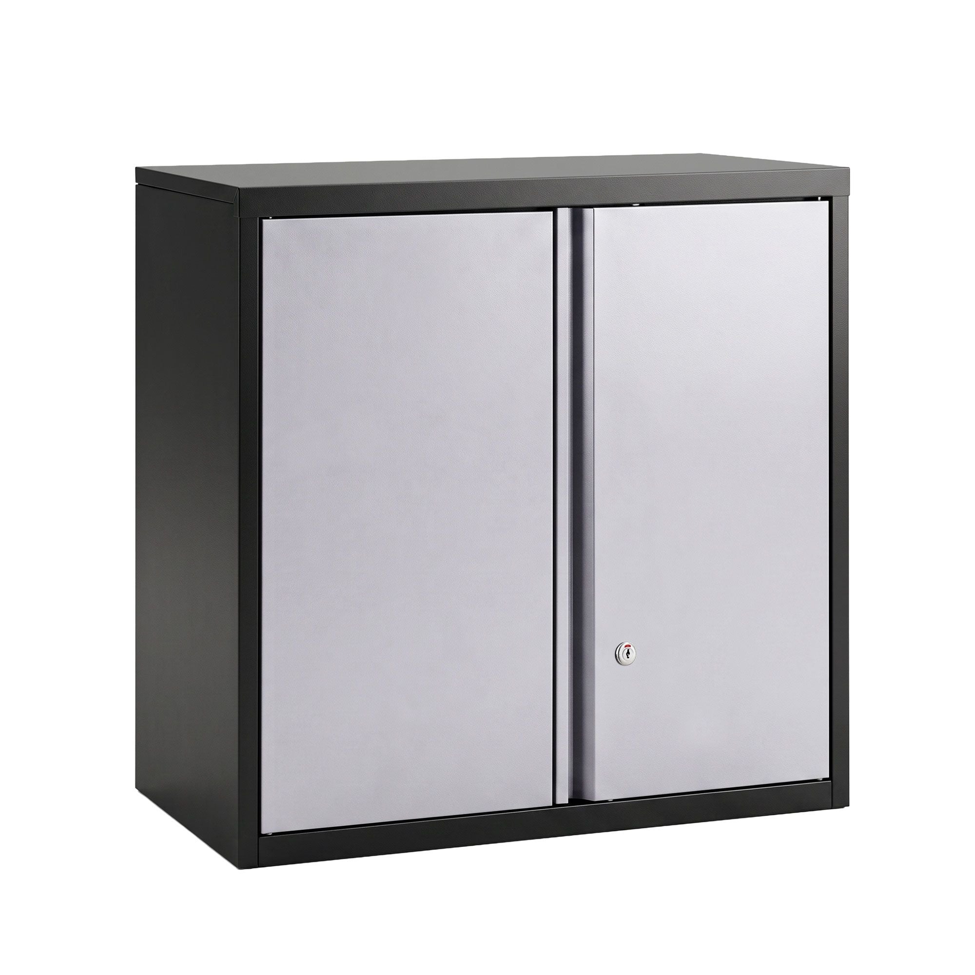 Giantz Steel Tool Cabinet Wall Mount Adjustable Shelf Garage Storage Lockable Black Grey