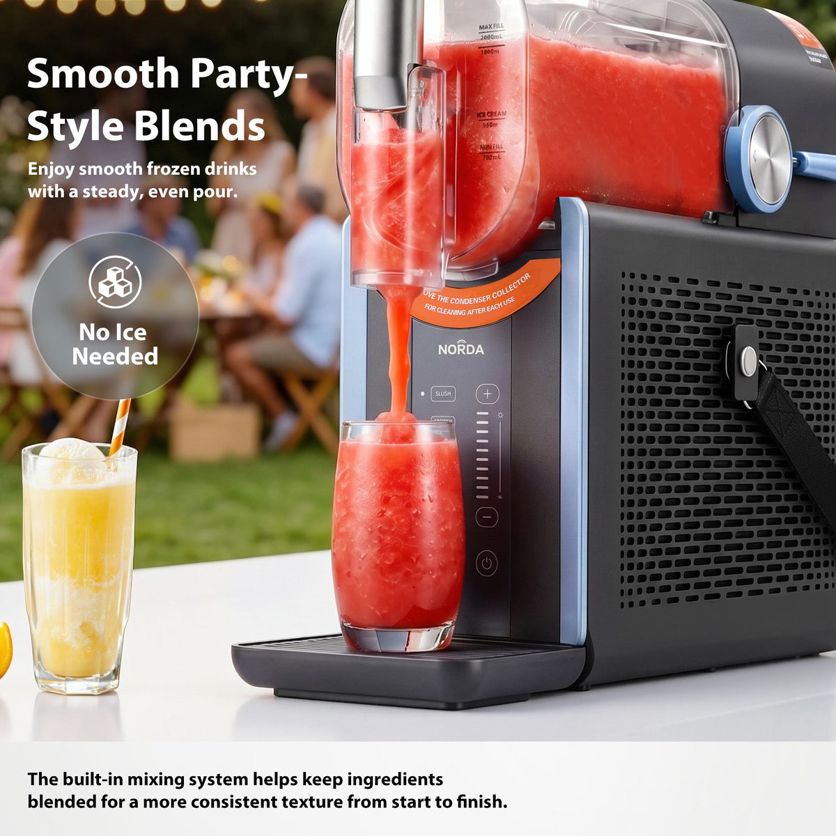 NORDA 2L Slushie Machine Frozen Drink Maker Ice Cream Maker