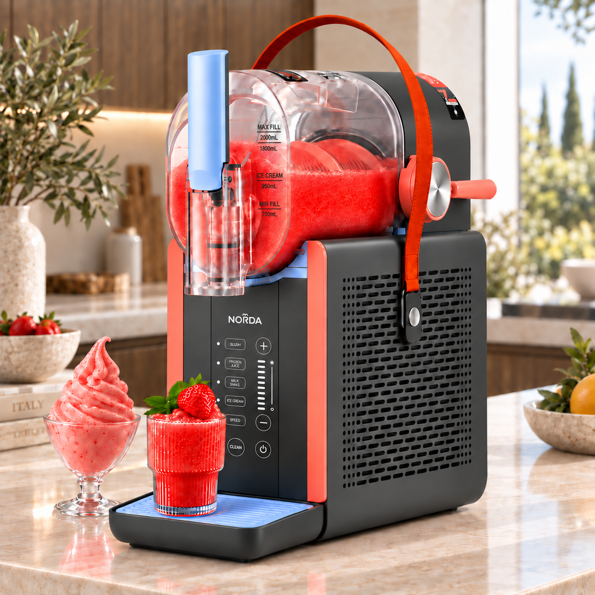 NORDA 2L Slushie Machine Countertop Frozen Drink Maker Grey