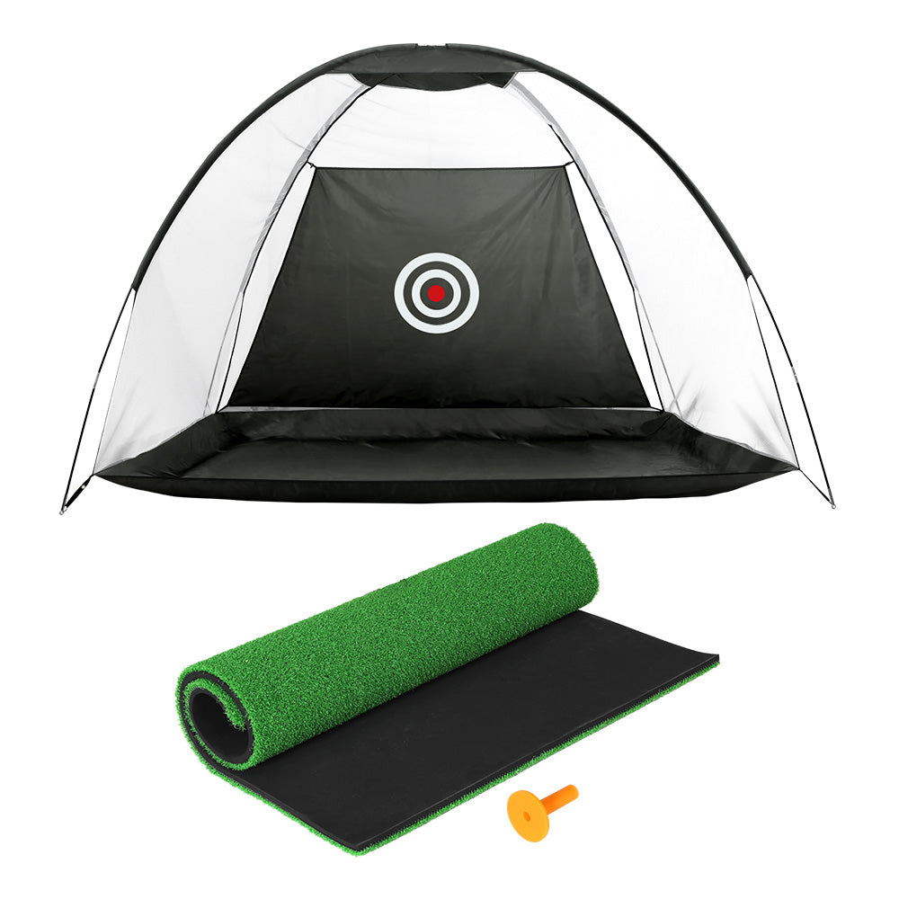 Everfit 3M Golf Practice Net Training Mat Set Black