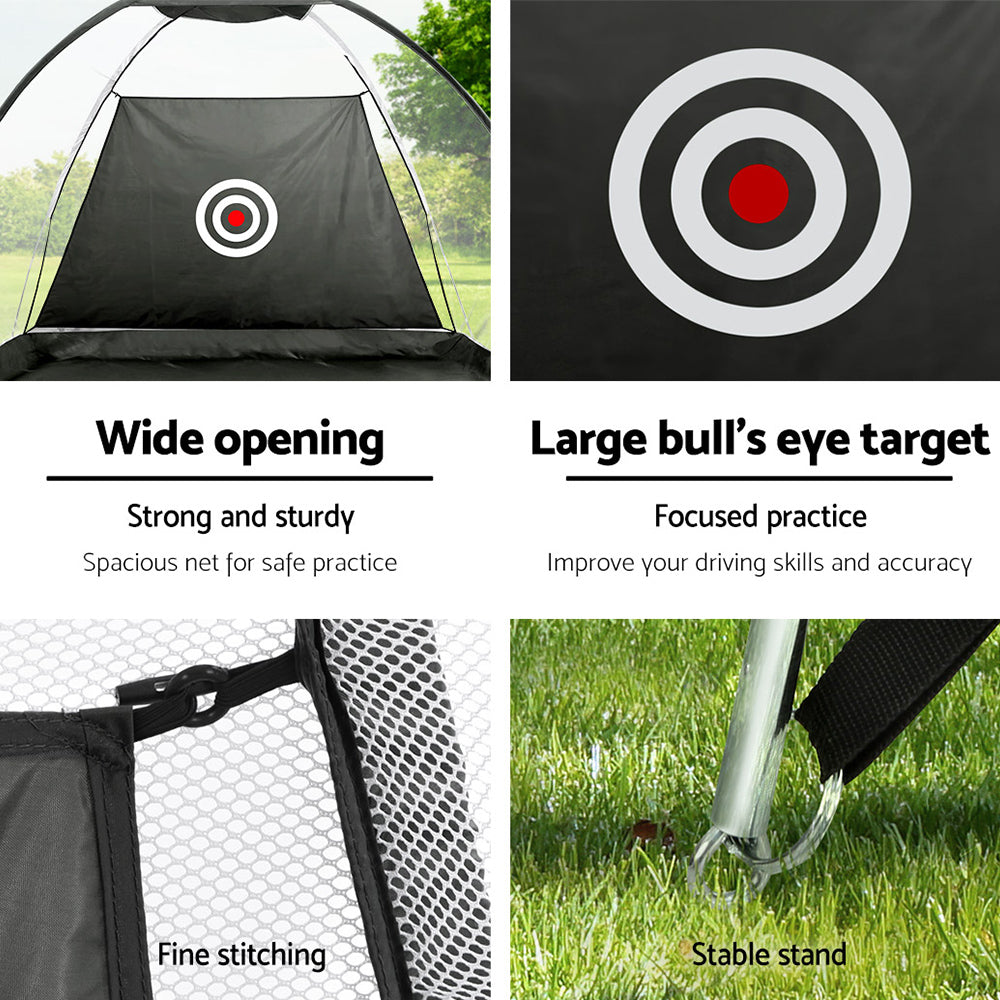 Everfit 3M Golf Practice Net Training Mat Set Black