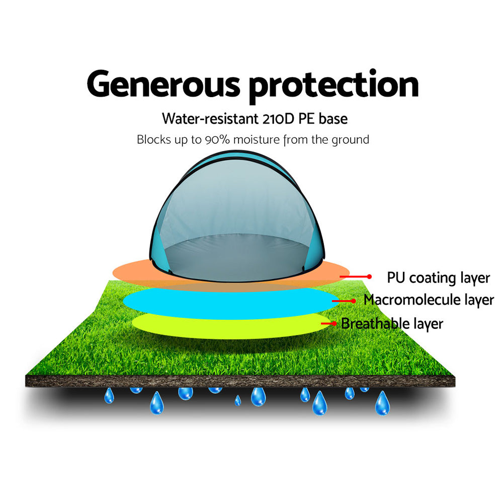 Weisshorn 3-Person Pop-Up Tent Blue UV Water Resistant