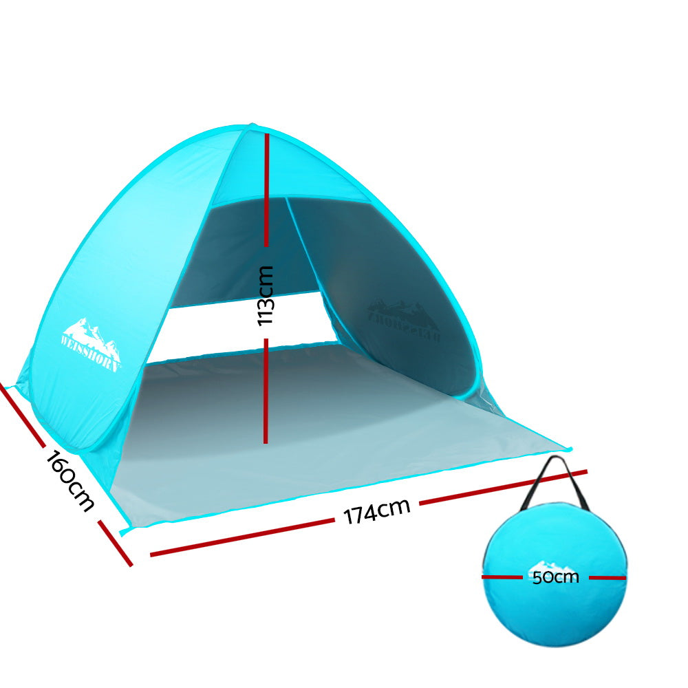 Weisshorn 3-Person Pop-Up Tent UV Water Resistant Blue