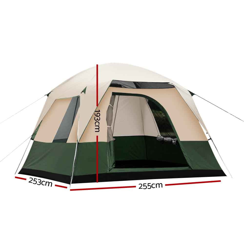 Weisshorn 4-Person Family Camping Tent Green