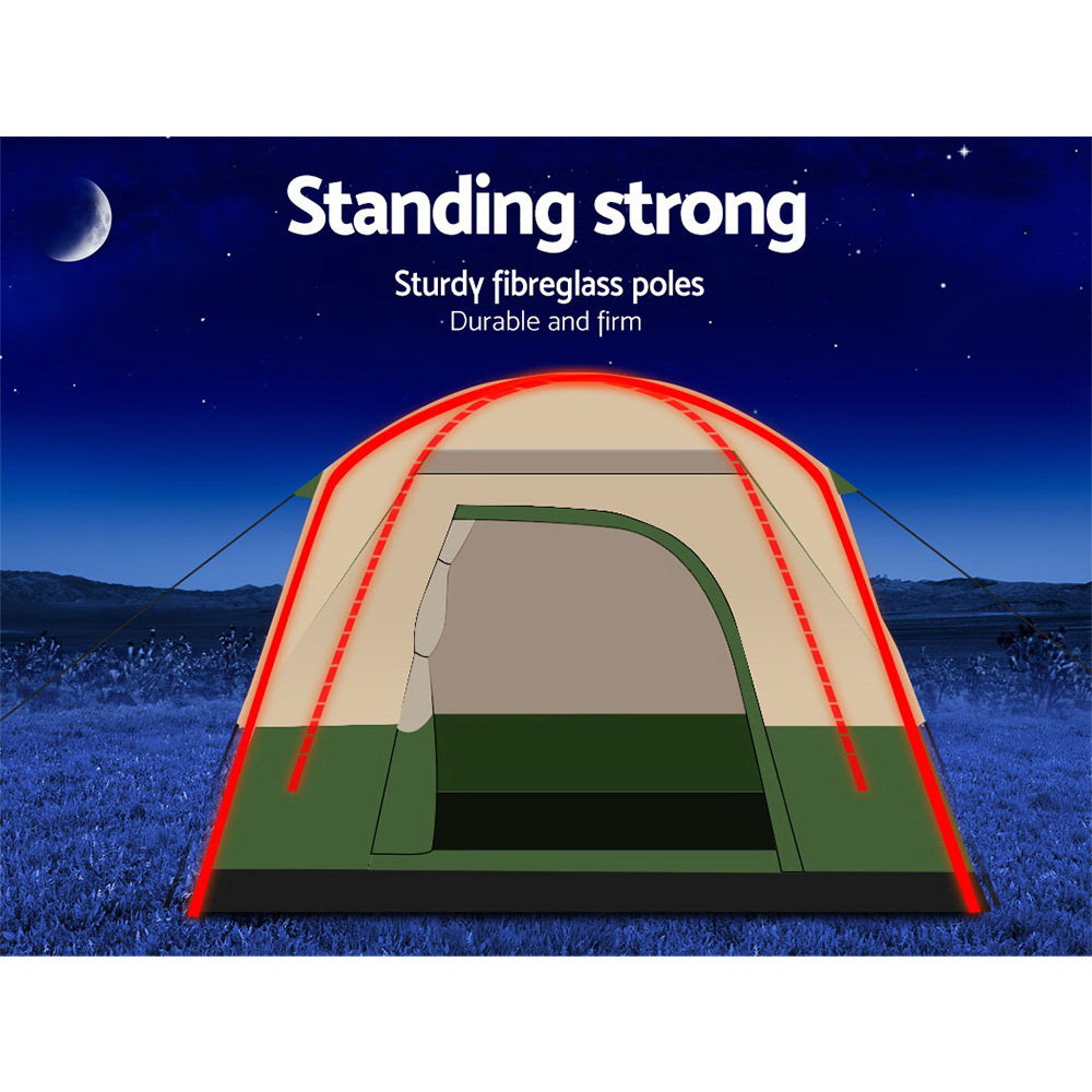 Weisshorn 4-Person Family Camping Tent Green