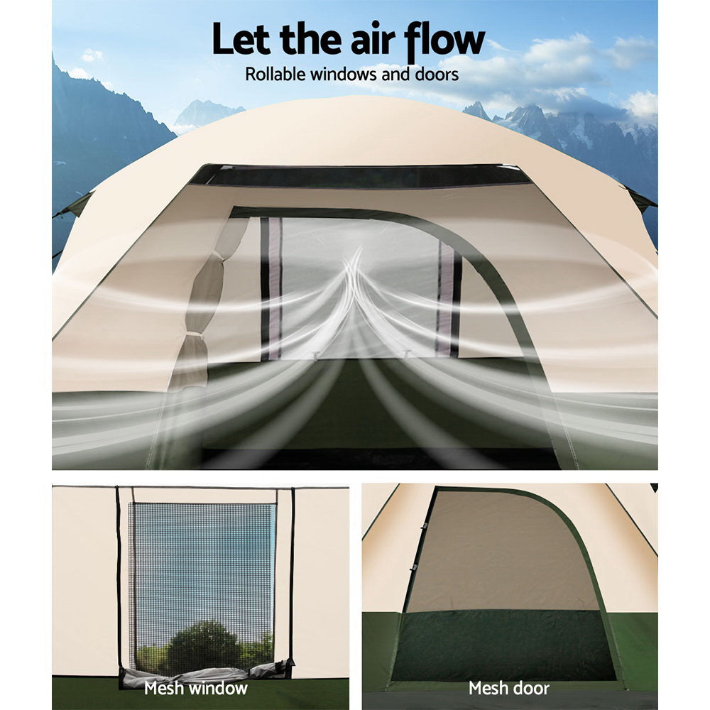 Weisshorn 4-Person Family Camping Tent Green