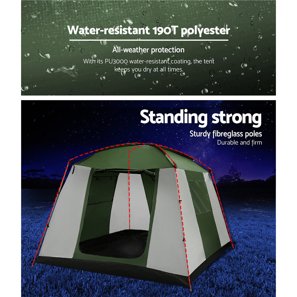 Weisshorn 6-Person Dome Camping Tent Green/White