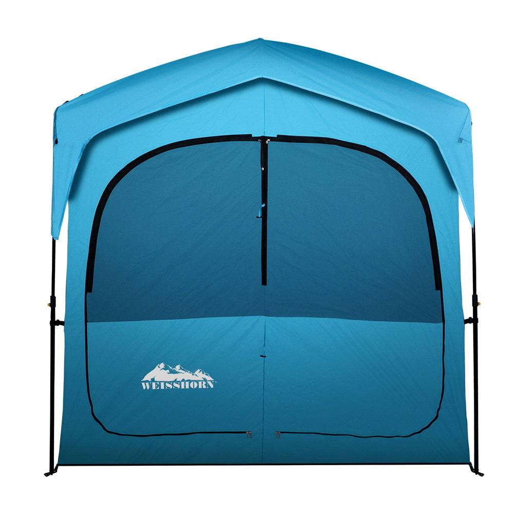 Weisshorn Double Camping Shower Toilet Tent Fast Set Up Blue