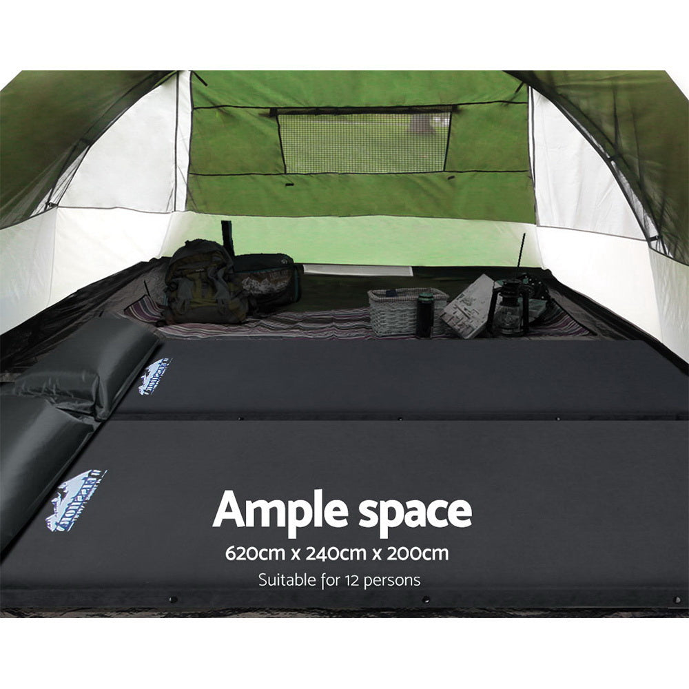 Weisshorn 12-Person Dome Camping Tent 3 Rooms Green