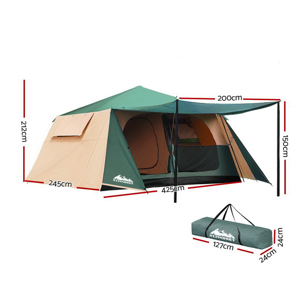 Weisshorn 8-Person Dome Camping Tent Instant Up Green