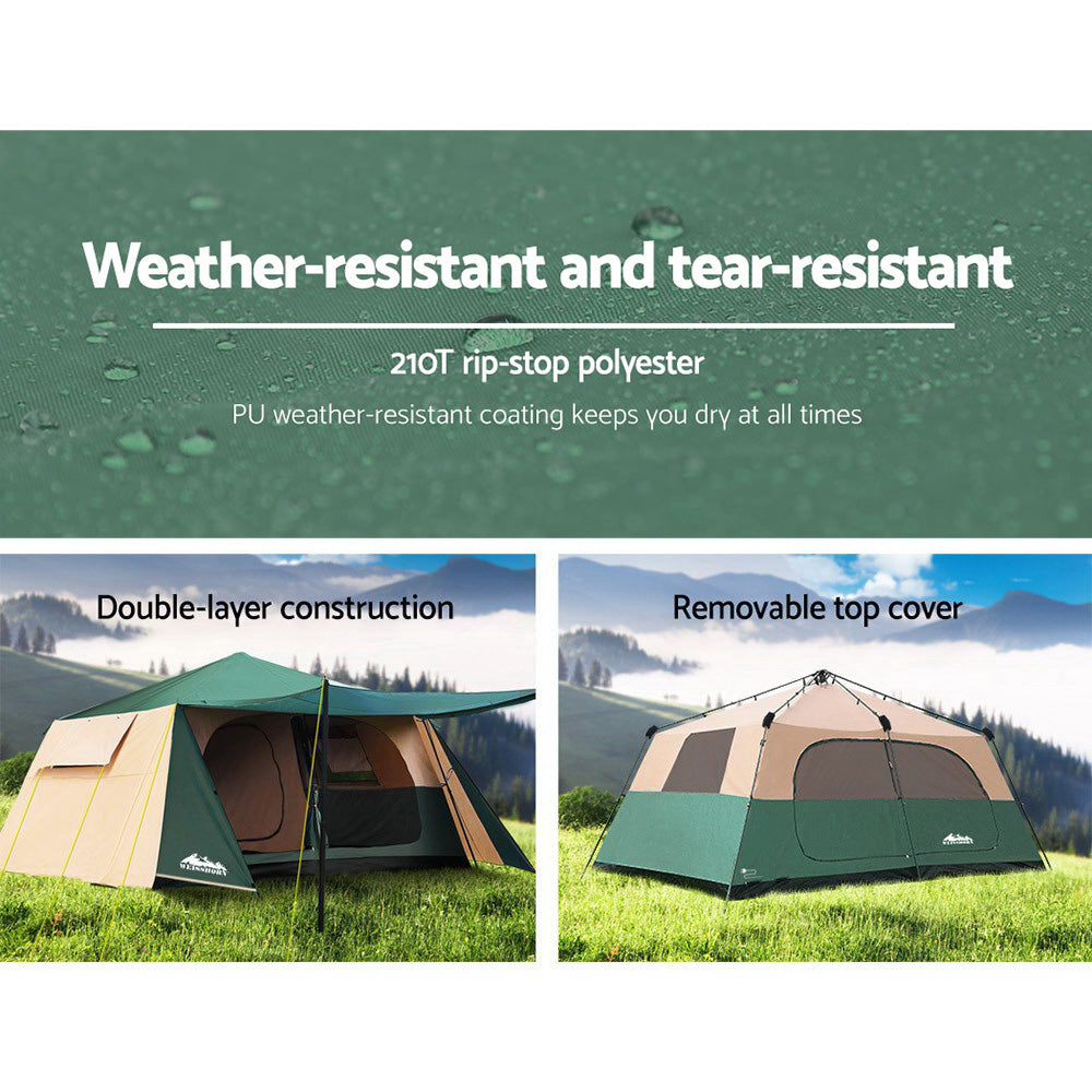 Weisshorn 8-Person Dome Camping Tent Instant Up Green