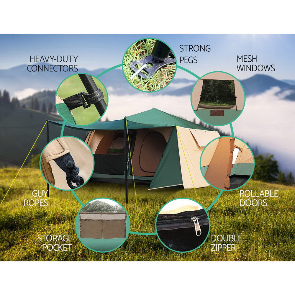Weisshorn 8-Person Dome Camping Tent Instant Up Green