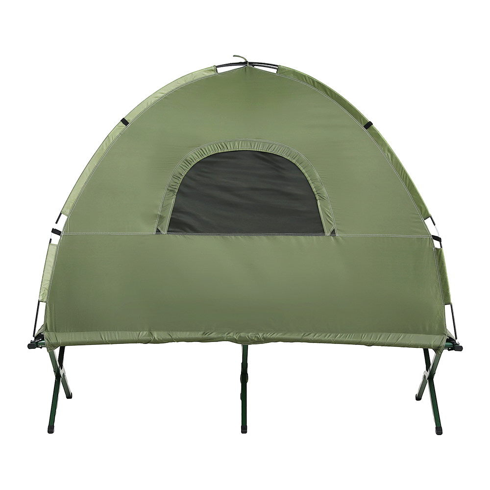 Weisshorn 5-in-1 Camping Tent Cot Single Air Mattress Green/Blue