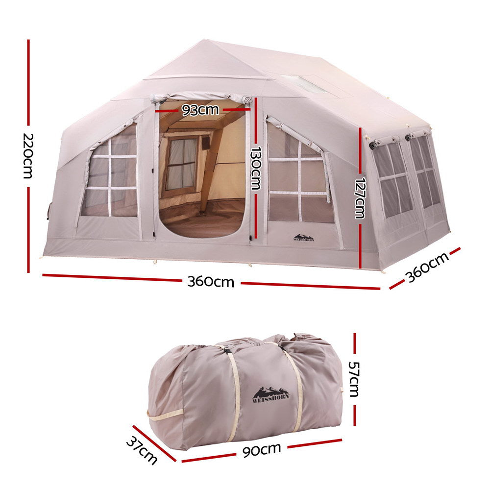 Weisshorn 6-Person Inflatable Beach Tent Brown