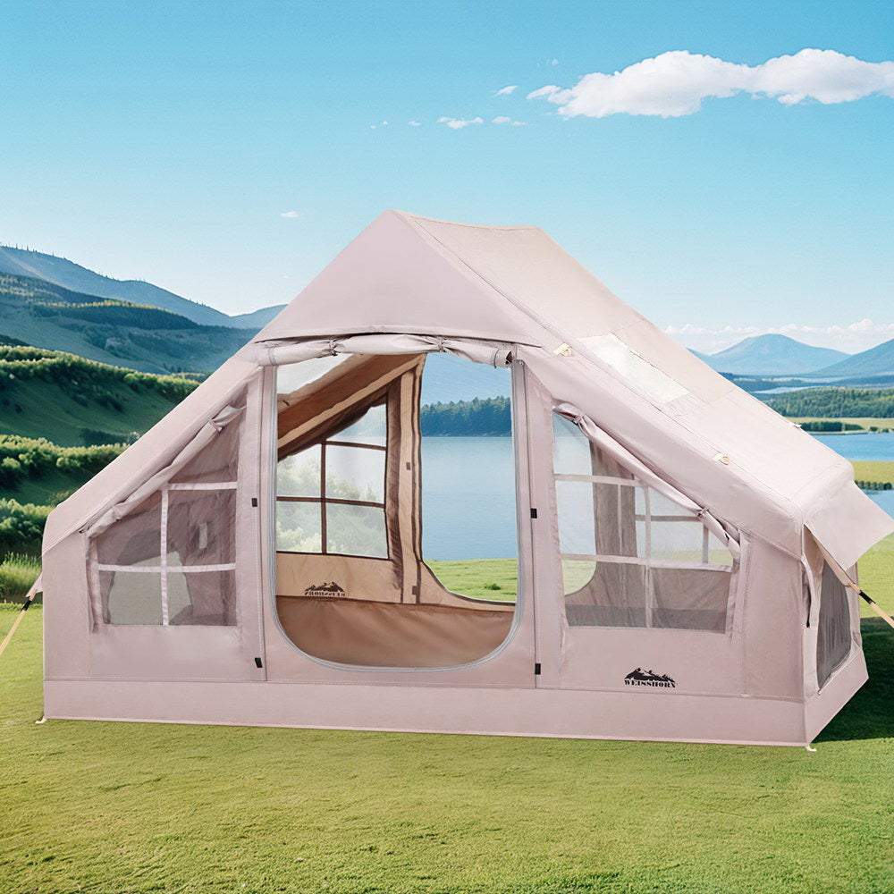 Weisshorn 6-Person Inflatable Beach Tent PU3000 UV Protection Brown