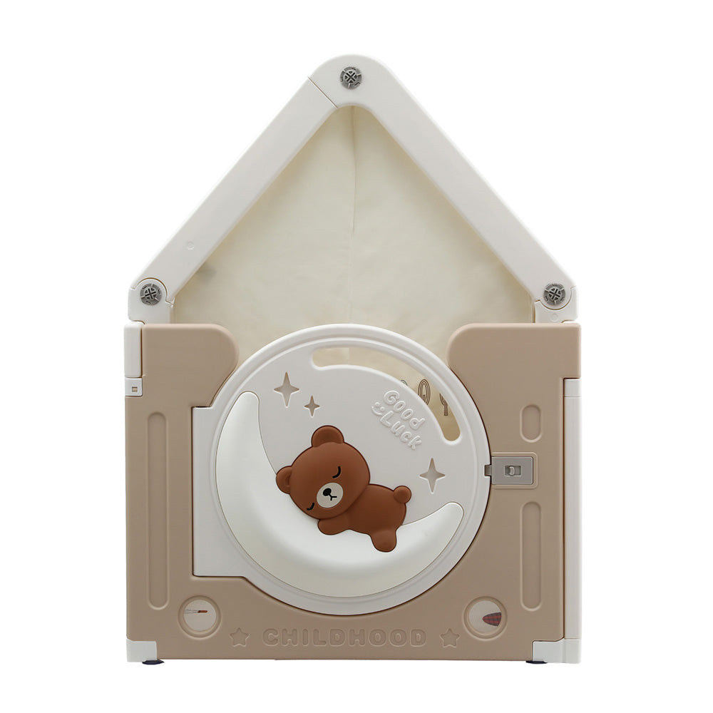 Keezi Kids Playhouse Tent Castle with Floor Mat White/Beige