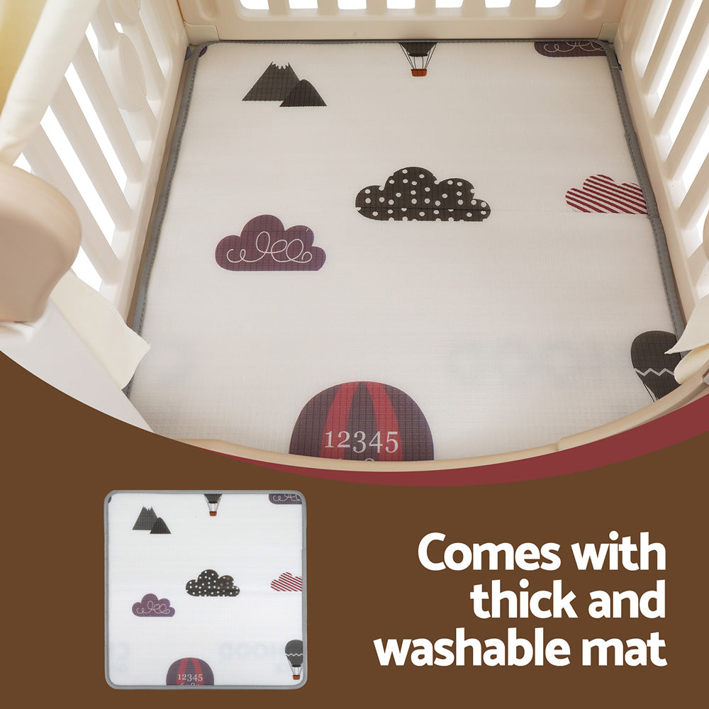 Keezi Kids Playhouse Tent Castle with Floor Mat White/Beige