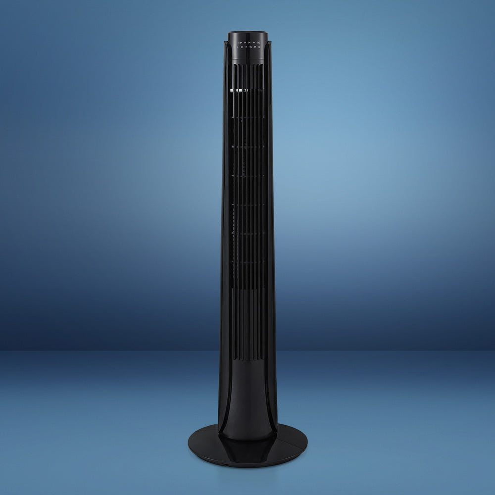 Devanti 93cm Tower Fan Oscillating 3 Speeds Remote Control Black