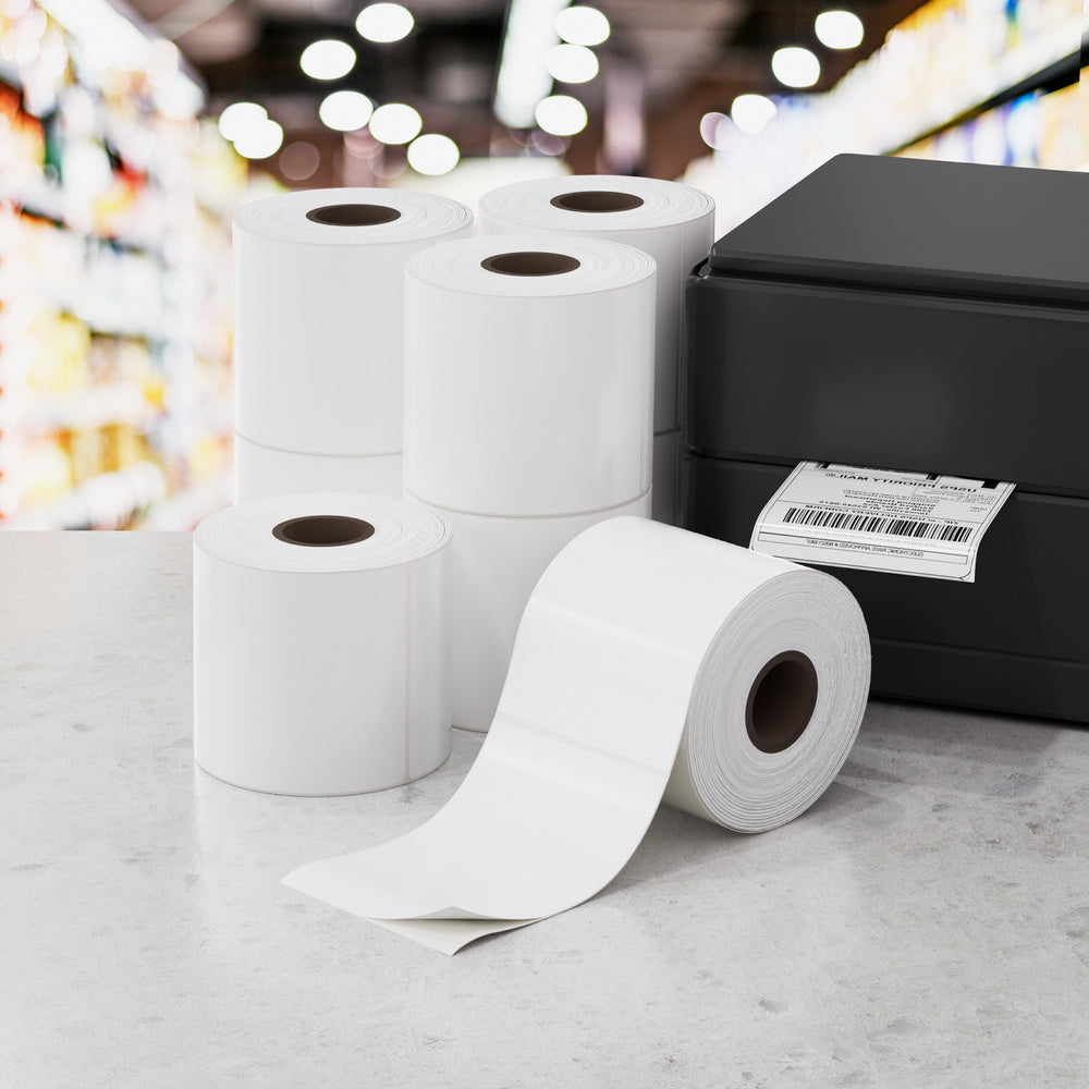 Water & Oil Resistant Thermal Labels 8 Rolls - Premium