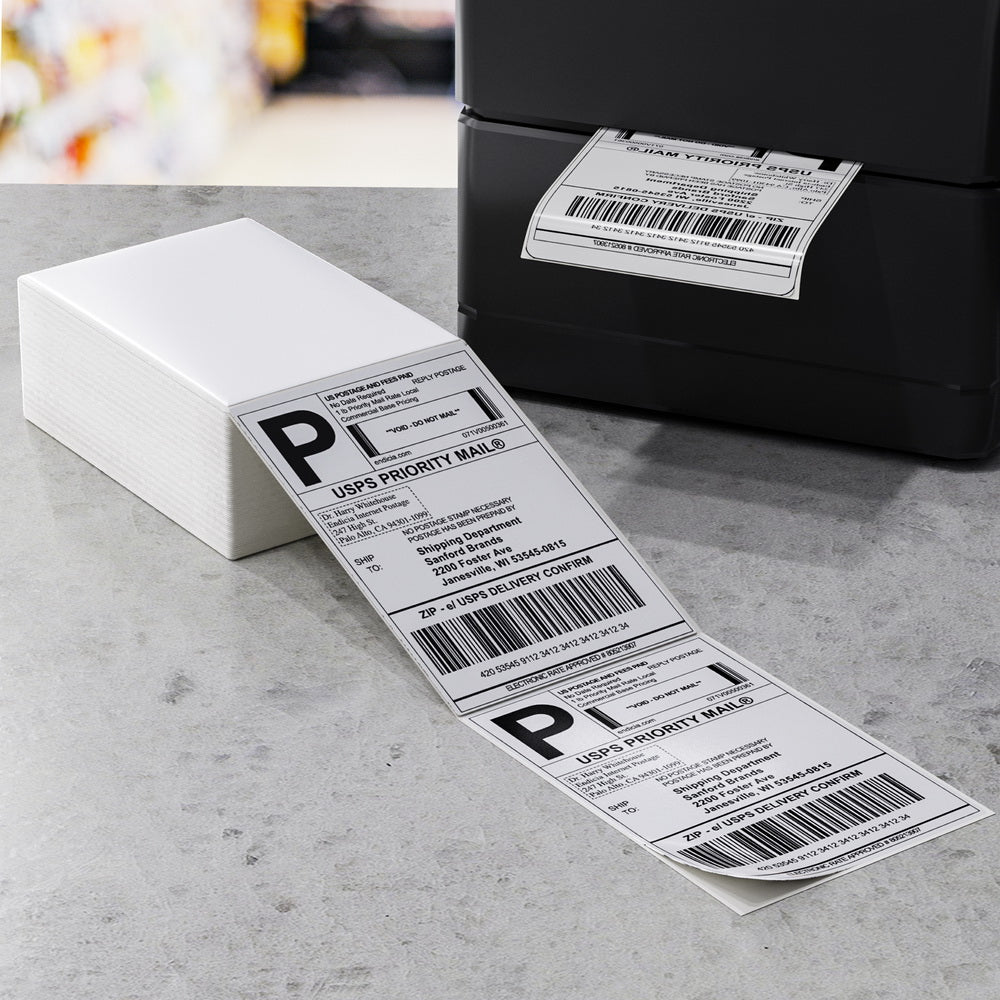 Direct Thermal Labels 100x150mm 500 Sheets White Shipping Stickers