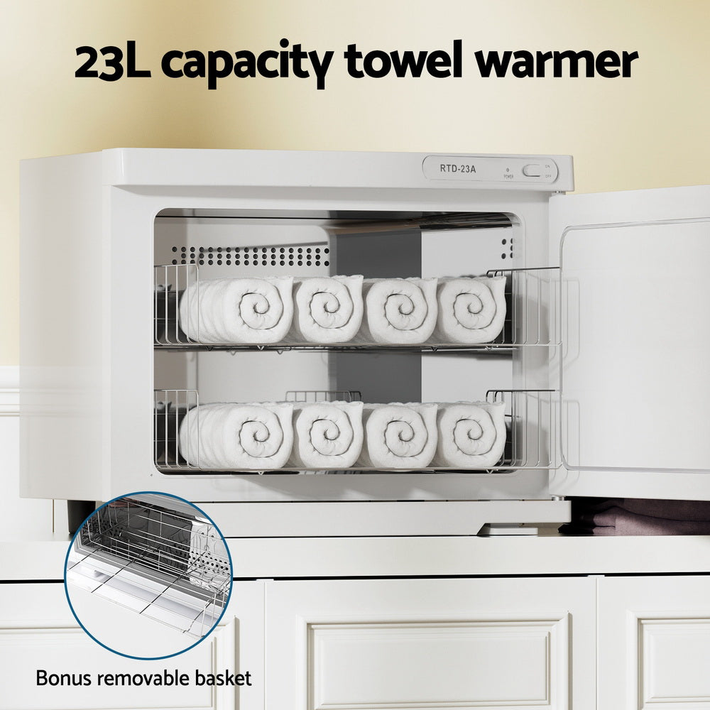 Devanti 23L Towel Warmer UV Steriliser Cabinet White