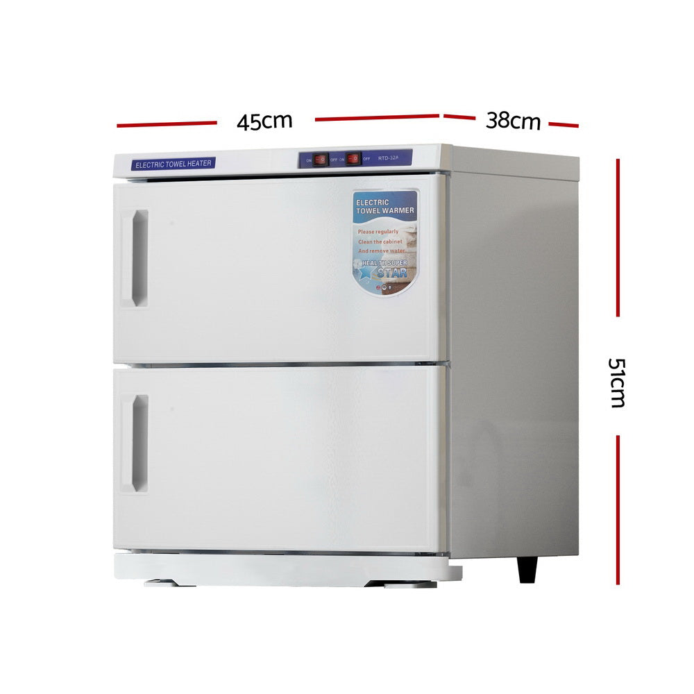 Devanti 32L Towel Warmer UV Steriliser Heater Cabinet White