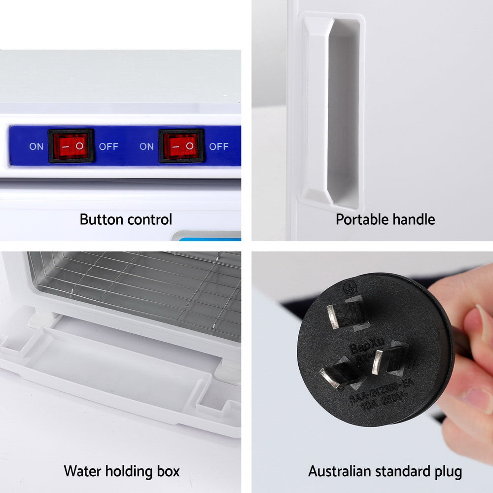 Devanti 32L Towel Warmer UV Steriliser Heater Cabinet White