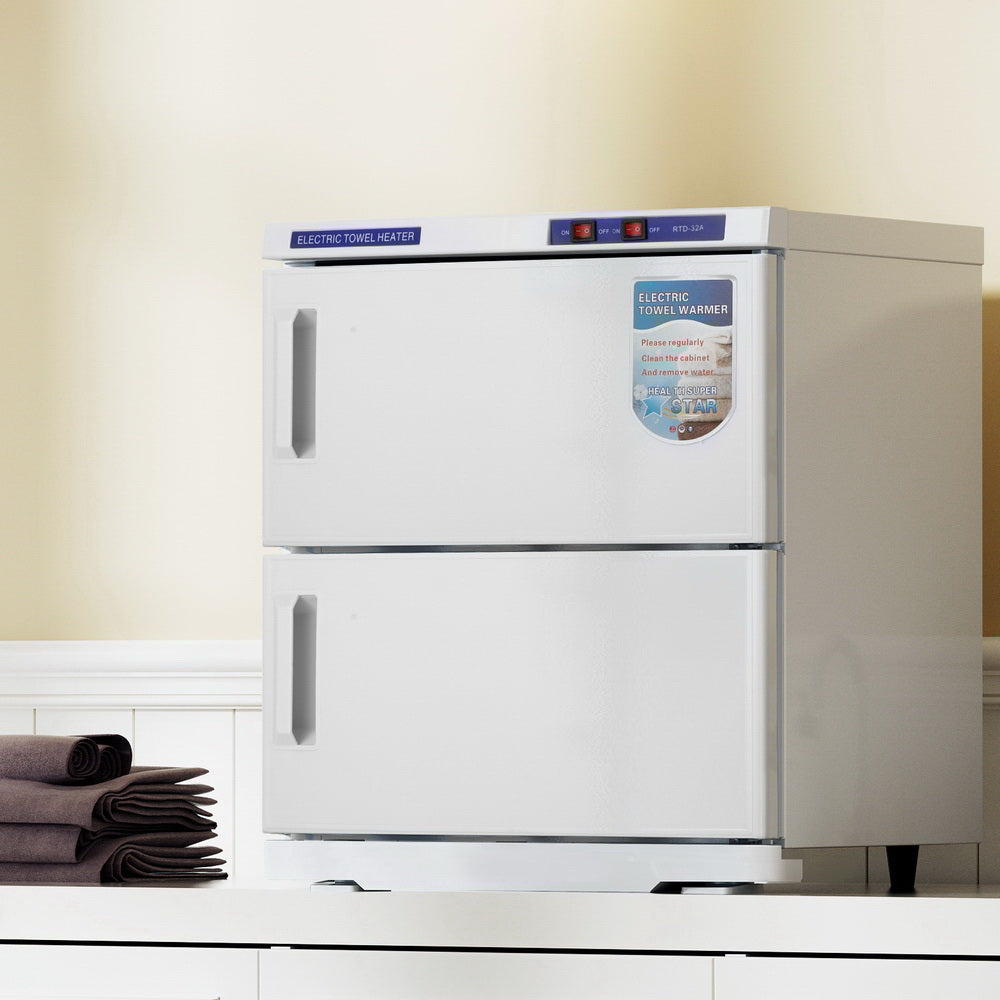 Devanti 32L Towel Warmer UV Steriliser Heater Cabinet White