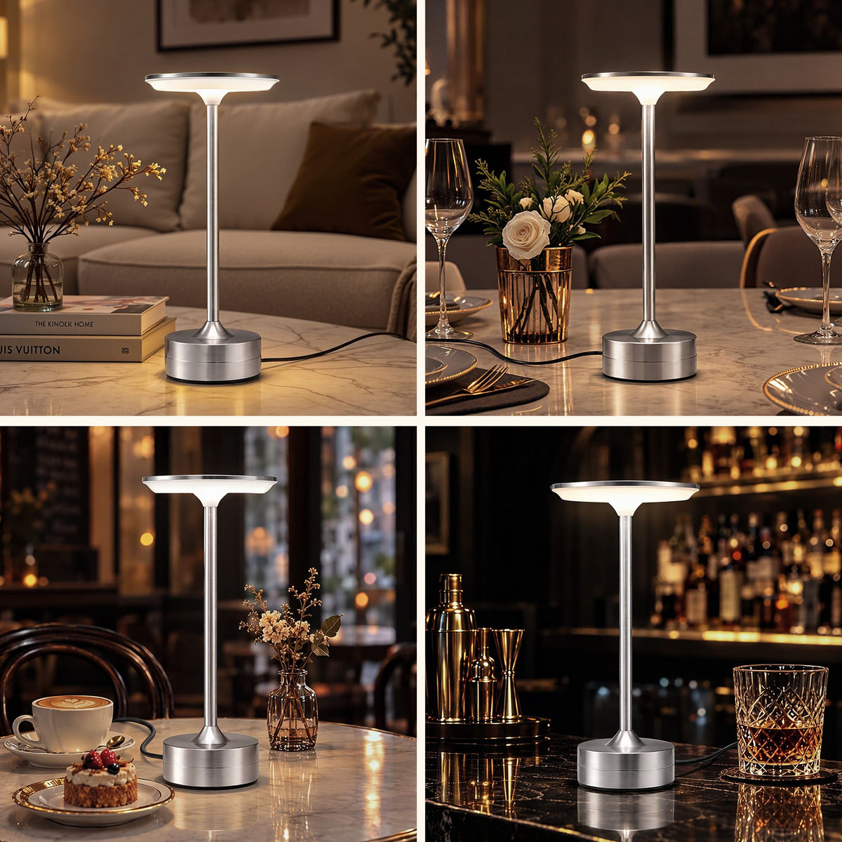 Artiss Silver Touch Table Lamp, 3000-6000K Dimmable LED