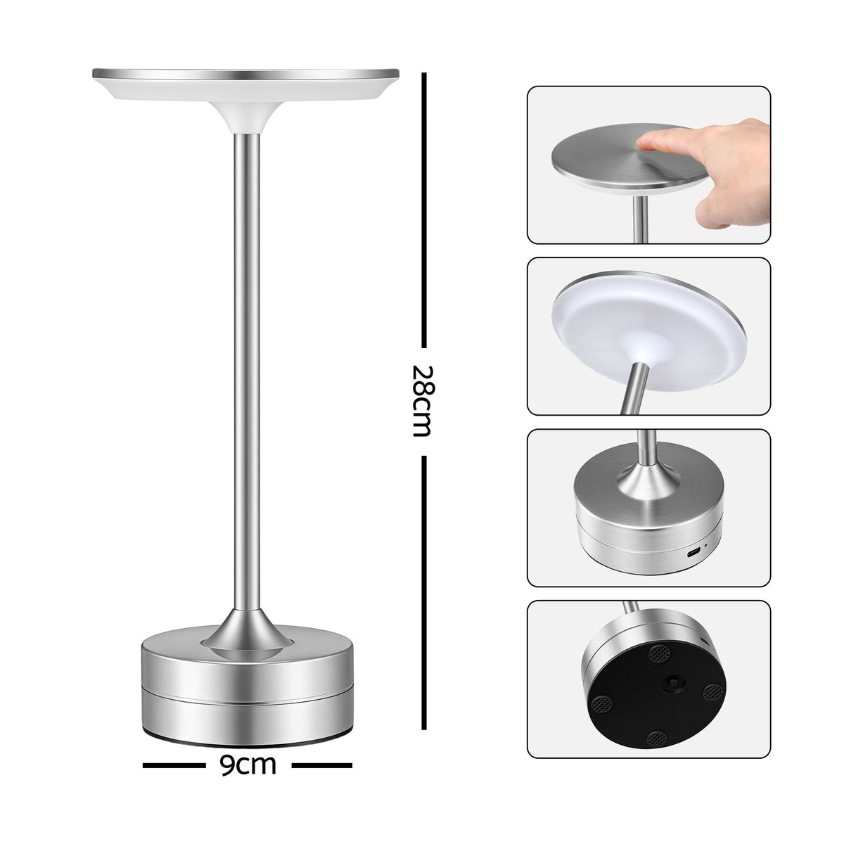 Artiss Silver Touch Table Lamp, 3000-6000K Dimmable LED