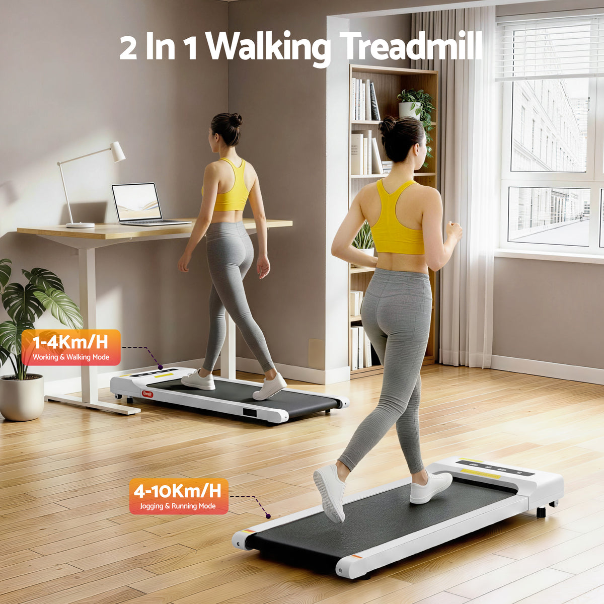 Everfit Electric Walking Pad Treadmill 360mm Belt White