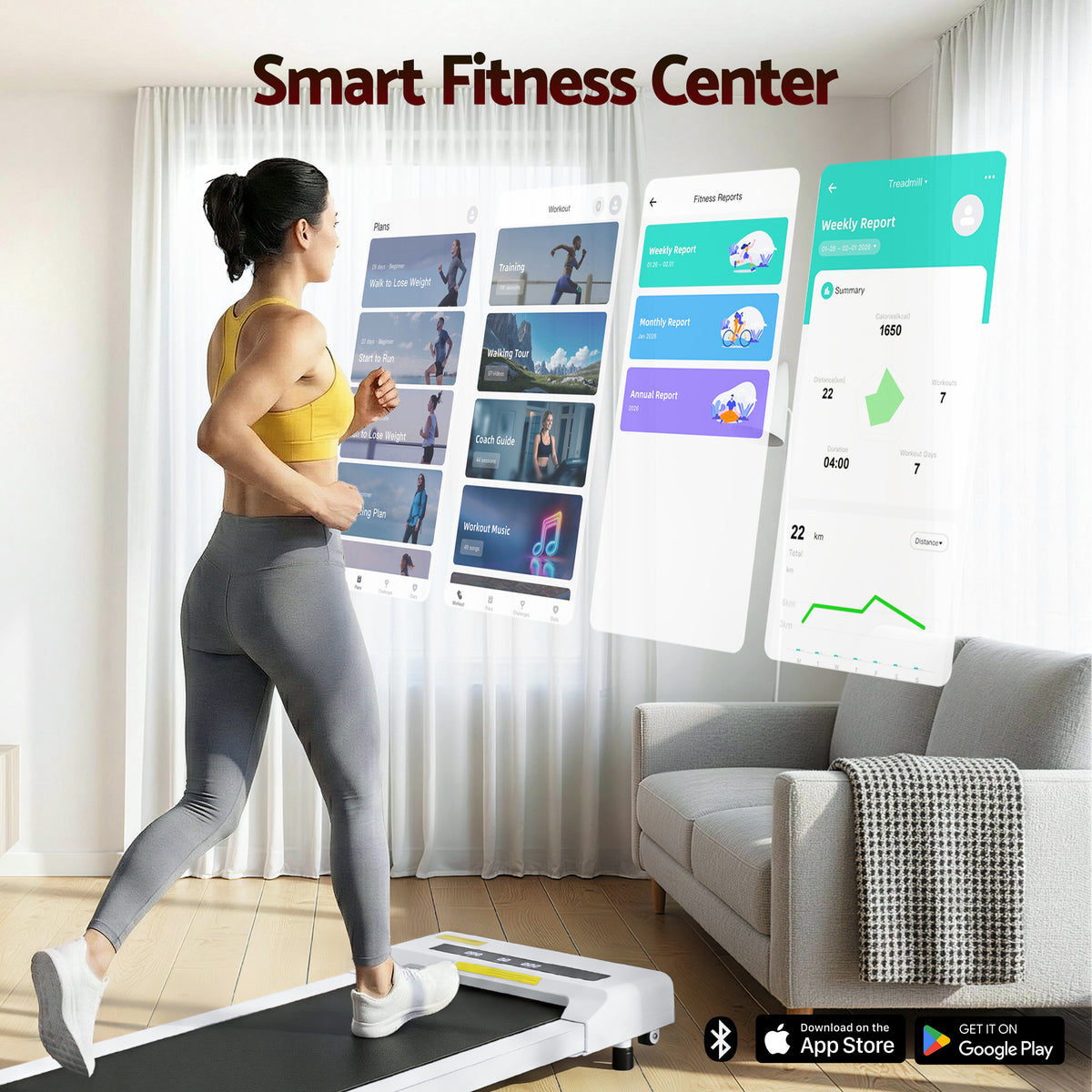 Everfit Electric Walking Pad Treadmill 360mm Belt White