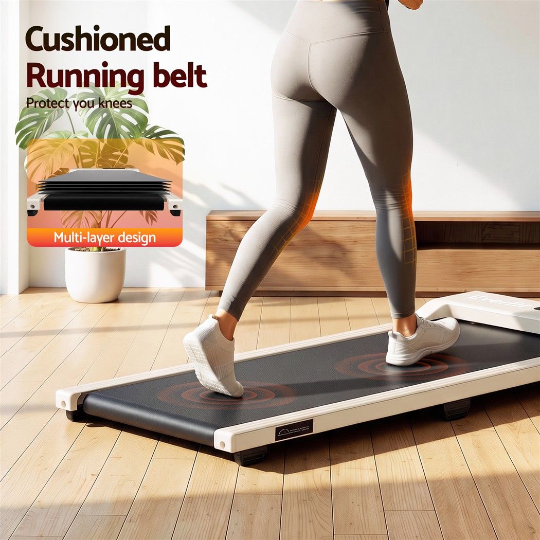Everfit 3 in 1 Walking Pad Treadmill 12% Incline Under Desk Treadmills for Home Gym With 38cm Wide Belt Beige