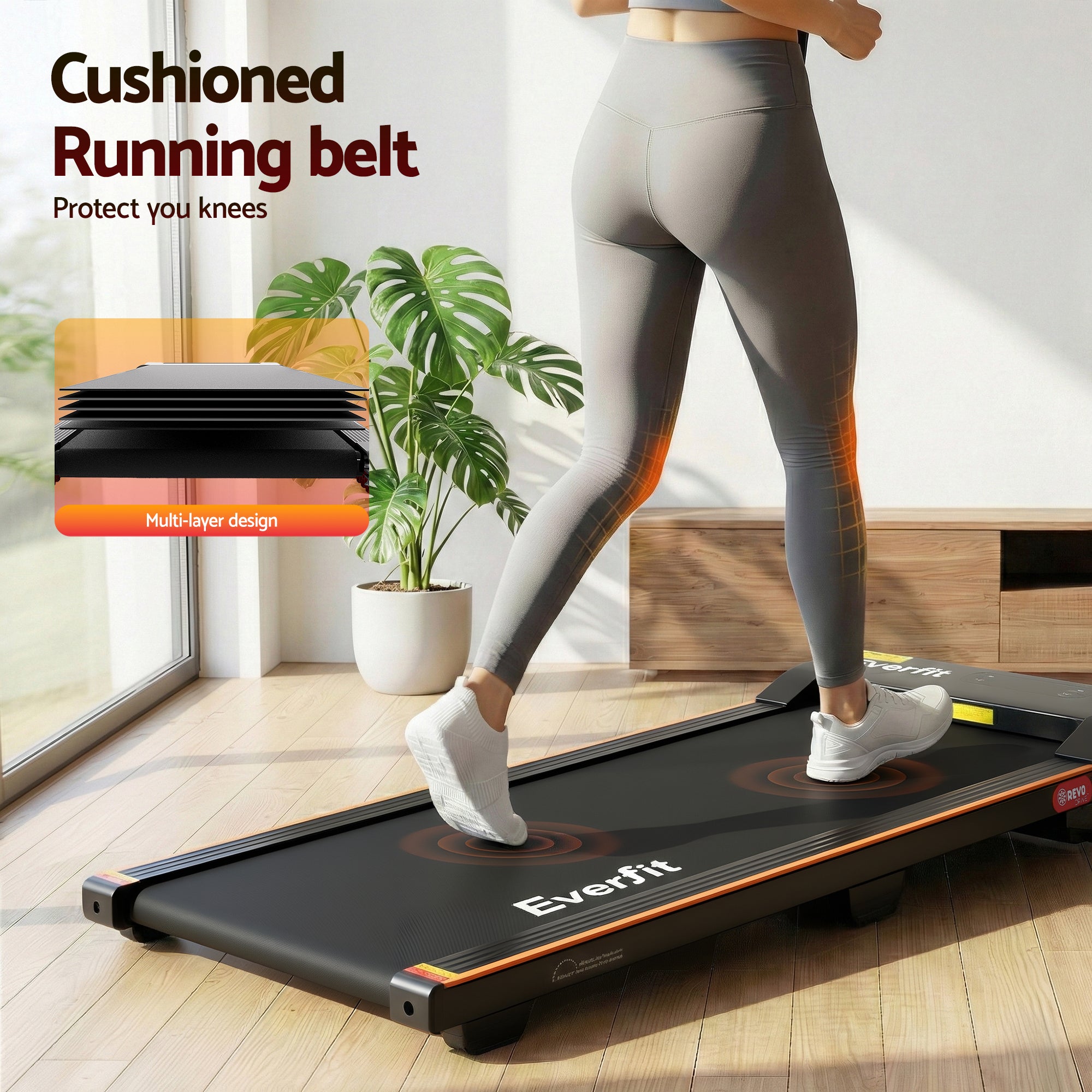 Everfit 3 in 1 Walking Pad Treadmill 12% Incline Under Desk Treadmills for Home Gym With 38cm Wide Belt