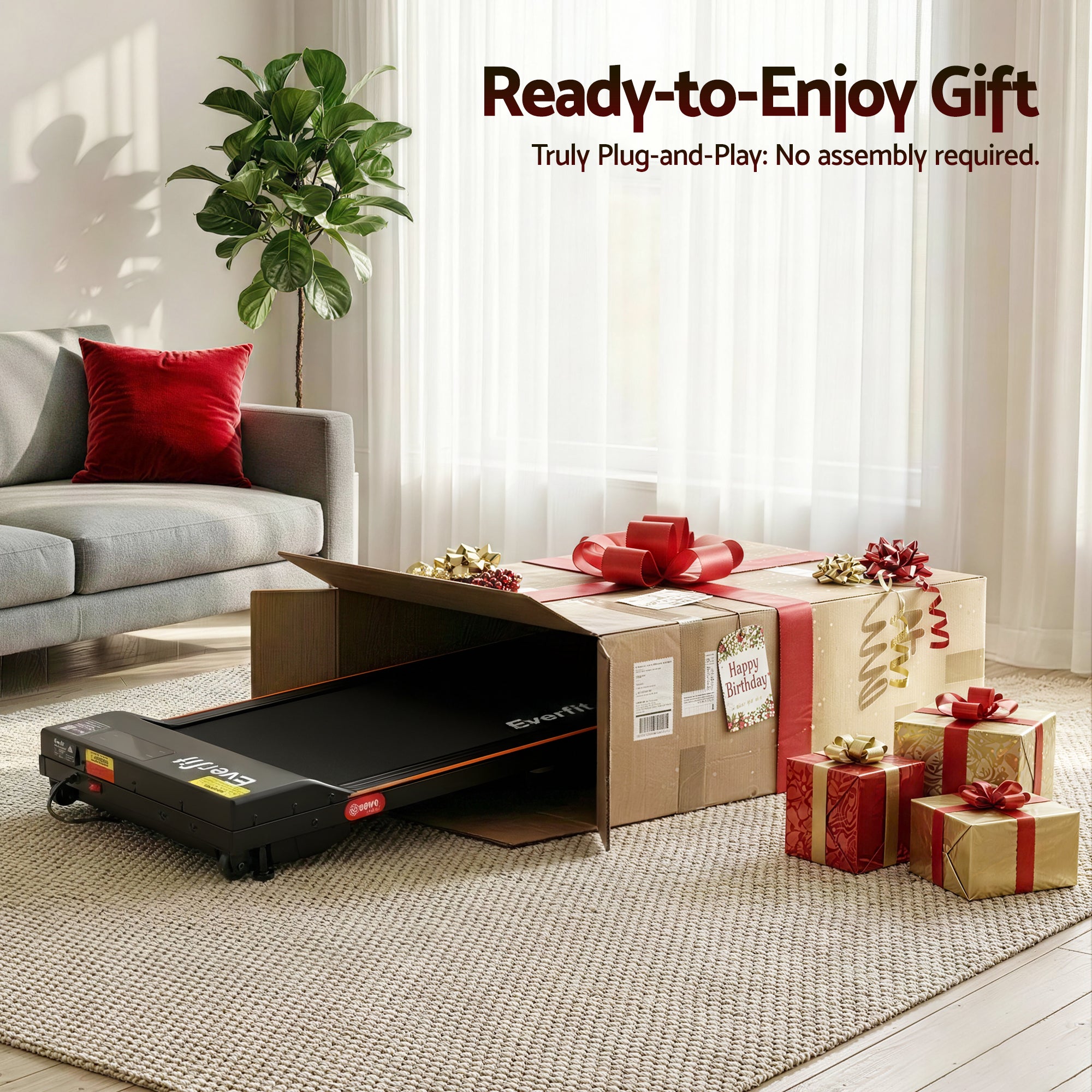 Everfit 3 in 1 Walking Pad Treadmill 12% Incline Under Desk Treadmills for Home Gym With 38cm Wide Belt