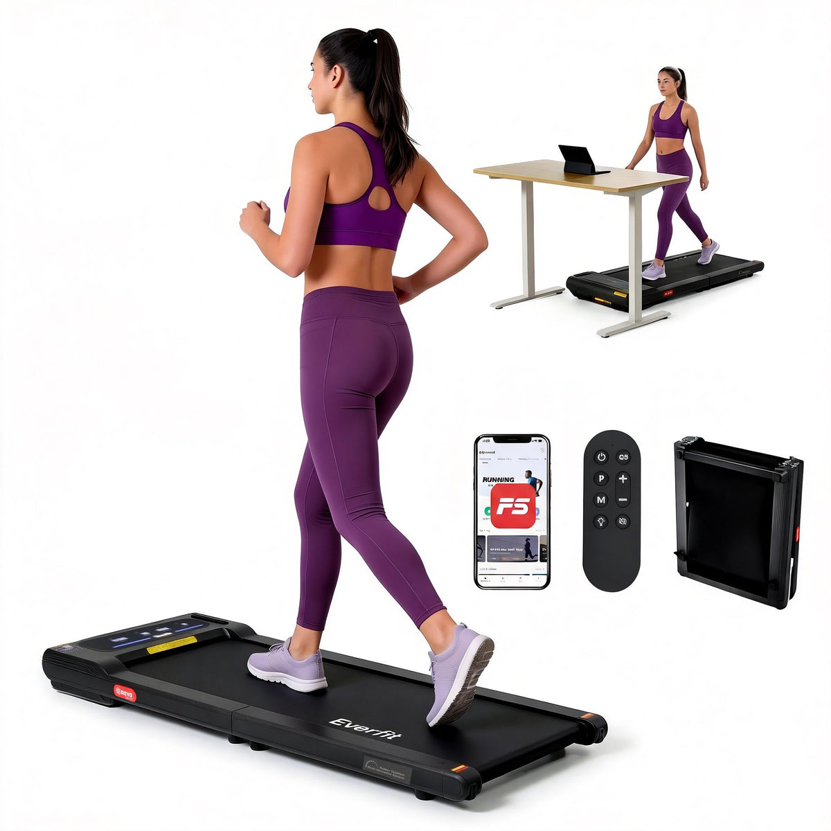 Everfit 2-in-1 Walking Pad Treadmill with 38cm Belt