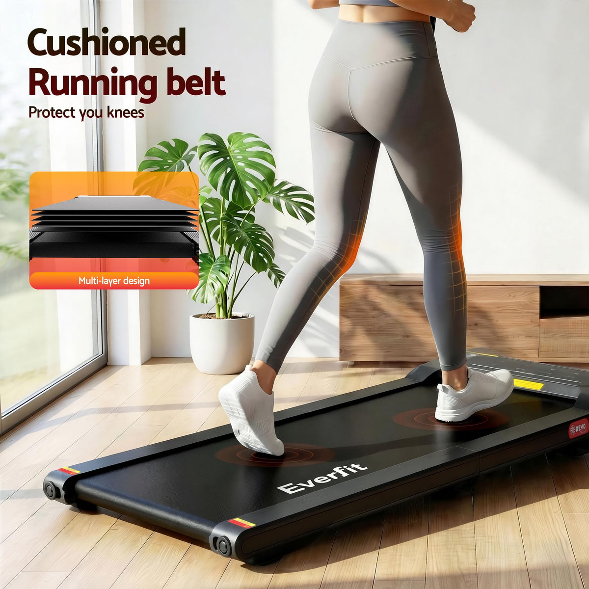 Everfit 2-in-1 Walking Pad Treadmill with 38cm Belt