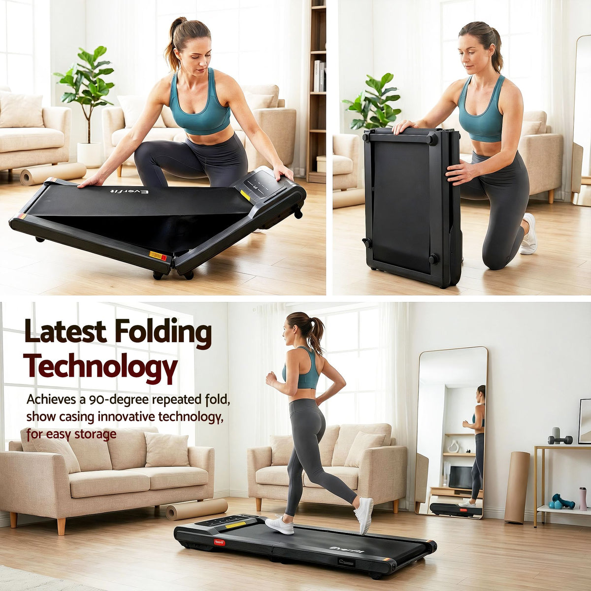 Everfit 2-in-1 Walking Pad Treadmill with 38cm Belt
