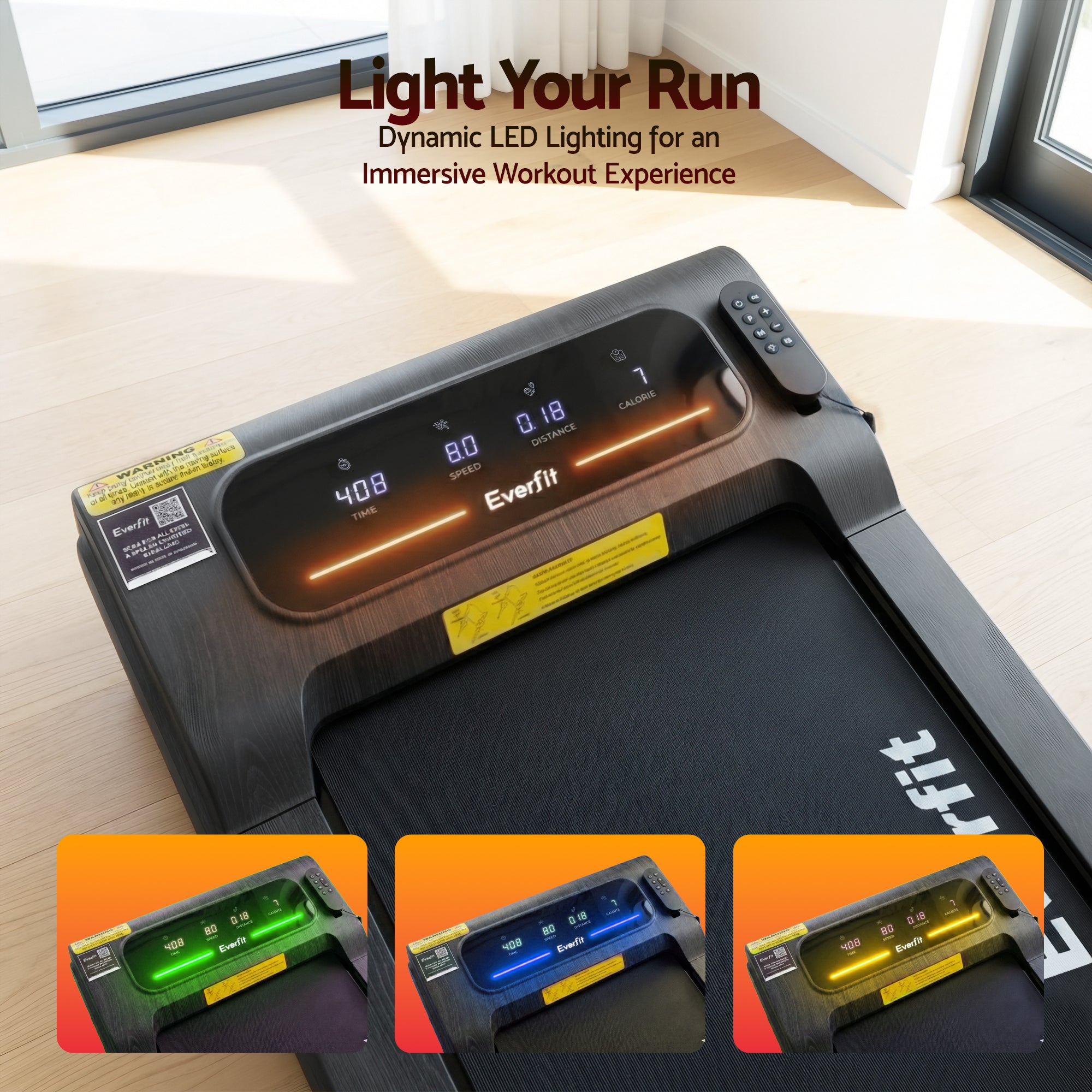 Everfit Walking Pad Treadmill 2 in 1 Foldable Under Desk for Home Gym With 38cm Belt With APP