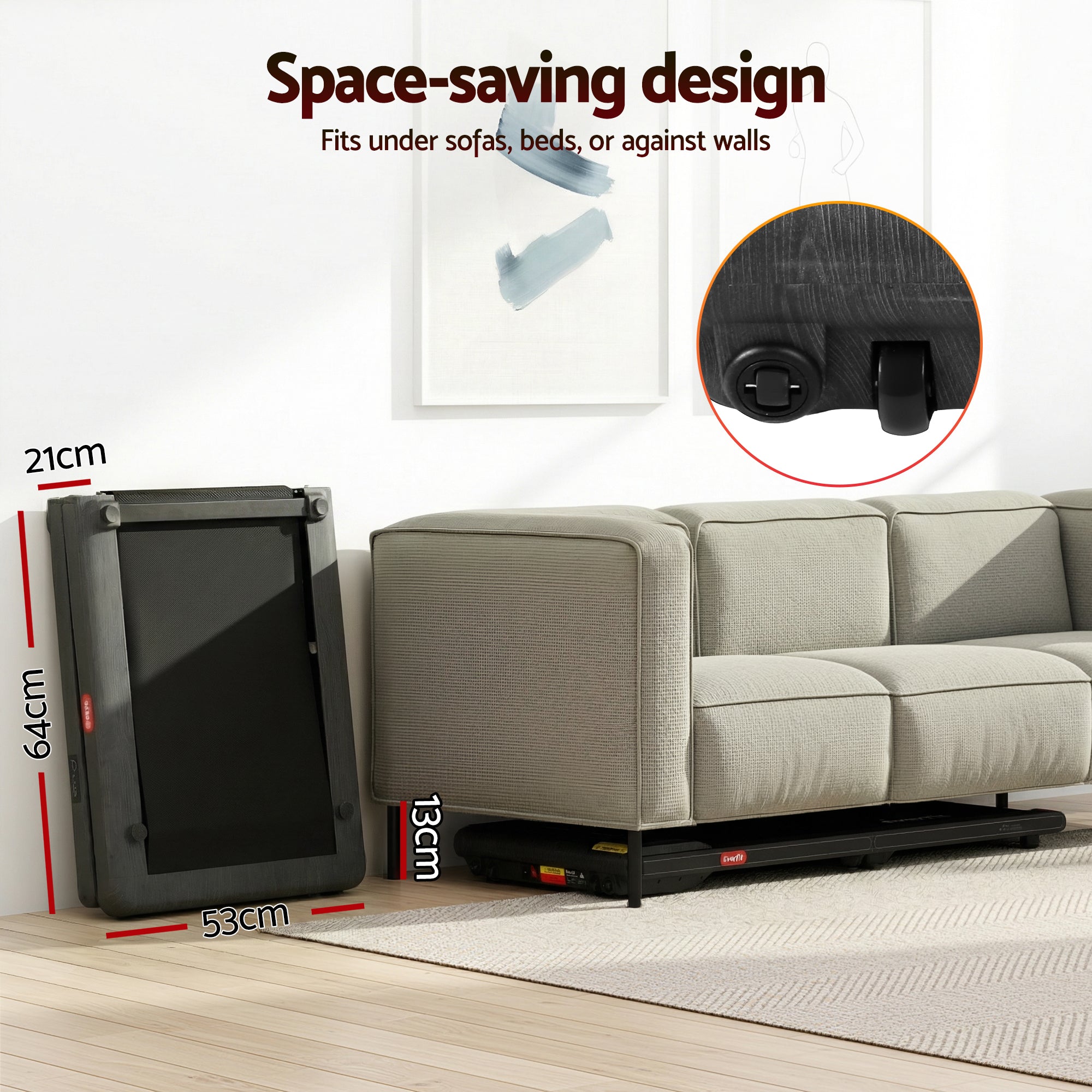 Everfit Walking Pad Treadmill 2 in 1 Foldable Under Desk for Home Gym With 38cm Belt With APP