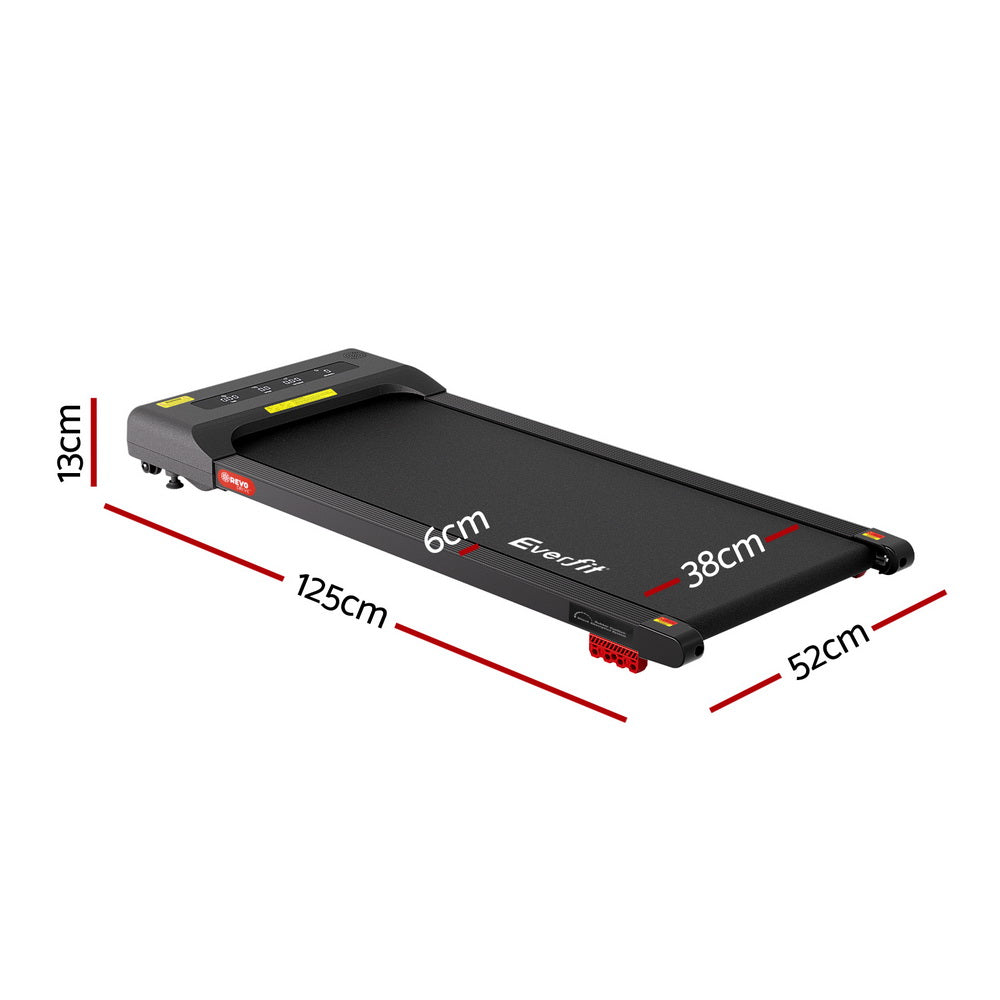 Everfit 380mm Electric Walking Pad Treadmill Incline Black